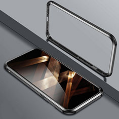 Apple iPhone 14 Pro用ケース 高級感 手触り良い アルミメタル 製の金属製 バンパー カバー LO1 アップル ブラック