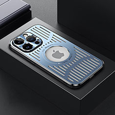 Apple iPhone 14 Pro用ケース 高級感 手触り良い アルミメタル 製の金属製 兼シリコン カバー Mag-Safe 磁気 Magnetic TX1 アップル ネイビー