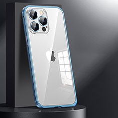 Apple iPhone 14 Pro用ケース 高級感 手触り良い メタル兼プラスチック バンパー JL1 アップル ネイビー