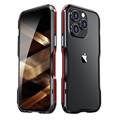 Apple iPhone 14 Pro用ケース 高級感 手触り良い アルミメタル 製の金属製 バンパー カバー LF2 アップル レッド・ブラック