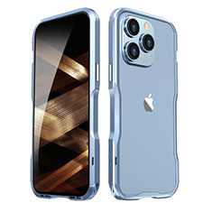 Apple iPhone 14 Pro用ケース 高級感 手触り良い アルミメタル 製の金属製 バンパー カバー LF2 アップル ネイビー
