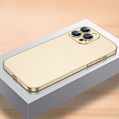 Apple iPhone 14 Pro用ハードケース プラスチック 質感もマット カバー QC1 アップル ゴールド