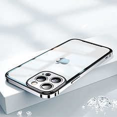 Apple iPhone 14 Pro用ケース 高級感 手触り良い メタル兼プラスチック バンパー QC2 アップル シルバー
