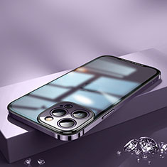 Apple iPhone 14 Pro用ケース 高級感 手触り良い メタル兼プラスチック バンパー QC2 アップル パープル