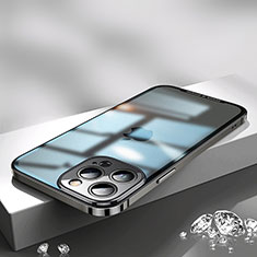 Apple iPhone 14 Pro用ケース 高級感 手触り良い メタル兼プラスチック バンパー QC2 アップル ブラック