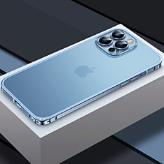 Apple iPhone 14 Pro用ケース 高級感 手触り良い メタル兼プラスチック バンパー QC3 アップル ネイビー
