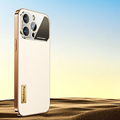 Apple iPhone 14 Pro用ケース 高級感 手触り良いレザー柄 AC2 アップル ホワイト