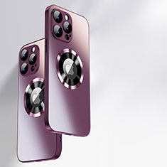 Apple iPhone 14 Pro用ハイブリットバンパーケース プラスチック 鏡面 カバー Mag-Safe 磁気 Magnetic アップル ワインレッド