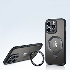 Apple iPhone 14 Pro用極薄ソフトケース シリコンケース 耐衝撃 全面保護 クリア透明 カバー Mag-Safe 磁気 Magnetic XD8 アップル ブラック