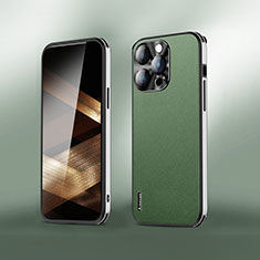 Apple iPhone 14 Pro用ケース 高級感 手触り良いレザー柄 AT6 アップル グリーン