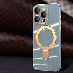 Apple iPhone 14 Pro用極薄ソフトケース シリコンケース 耐衝撃 全面保護 Mag-Safe 磁気 Magnetic C01 アップル グレー