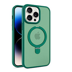 Apple iPhone 14 Pro用極薄ソフトケース シリコンケース 耐衝撃 全面保護 クリア透明 カバー Mag-Safe 磁気 Magnetic T02 アップル グリーン