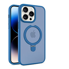 Apple iPhone 14 Pro用極薄ソフトケース シリコンケース 耐衝撃 全面保護 クリア透明 カバー Mag-Safe 磁気 Magnetic T02 アップル ネイビー