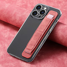 Apple iPhone 14 Pro用シリコンケース ソフトタッチラバー レザー柄 カバー SD2 アップル ピンク