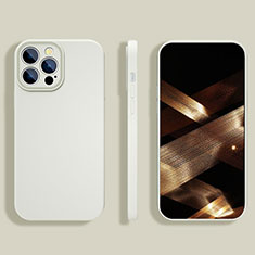 Apple iPhone 14 Pro Max用360度 フルカバー極薄ソフトケース シリコンケース 耐衝撃 全面保護 バンパー S05 アップル ホワイト