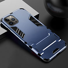 Apple iPhone 14 Pro Max用ハイブリットバンパーケース スタンド プラスチック 兼シリコーン カバー A01 アップル ネイビー