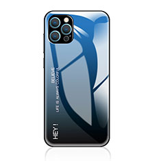 Apple iPhone 14 Pro Max用ハイブリットバンパーケース プラスチック 鏡面 虹 グラデーション 勾配色 カバー アップル ネイビー