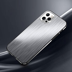 Apple iPhone 14 Pro Max用ケース 高級感 手触り良い アルミメタル 製の金属製 カバー M02 アップル シルバー