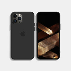 Apple iPhone 14 Pro Max用360度 フルカバー極薄ソフトケース シリコンケース 耐衝撃 全面保護 バンパー S08 アップル ブラック