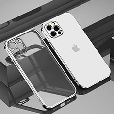 Apple iPhone 14 Pro Max用極薄ソフトケース シリコンケース 耐衝撃 全面保護 クリア透明 H11 アップル シルバー