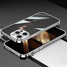 Apple iPhone 14 Pro Max用ケース 高級感 手触り良い アルミメタル 製の金属製 バンパー カバー A02 アップル シルバー