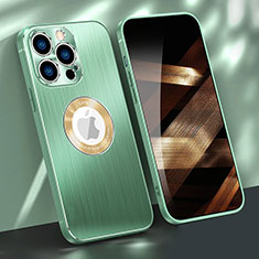 Apple iPhone 14 Pro Max用ケース 高級感 手触り良い アルミメタル 製の金属製 カバー M08 アップル グリーン