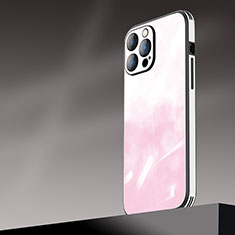 Apple iPhone 14 Pro Max用ハードケース プラスチック 質感もマット カバー 勾配色 AT1 アップル ピンク