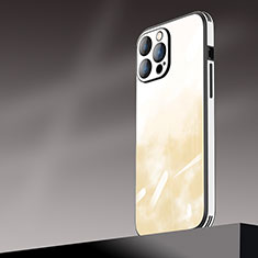 Apple iPhone 14 Pro Max用ハードケース プラスチック 質感もマット カバー 勾配色 AT1 アップル ゴールド