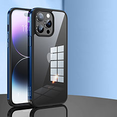 Apple iPhone 14 Pro Max用ハイブリットバンパーケース クリア透明 プラスチック カバー LD1 アップル ネイビー