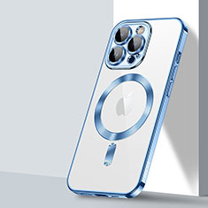 Apple iPhone 14 Pro Max用極薄ソフトケース シリコンケース 耐衝撃 全面保護 クリア透明 カバー Mag-Safe 磁気 Magnetic LD2 アップル ネイビー