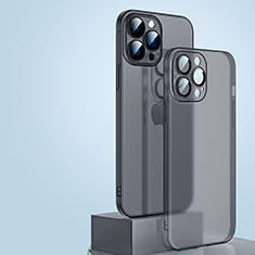 Apple iPhone 14 Pro Max用極薄ケース クリア透明 プラスチック 質感もマットQC1 アップル ブラック
