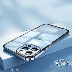 Apple iPhone 14 Pro Max用ケース 高級感 手触り良い メタル兼プラスチック バンパー QC2 アップル ネイビー