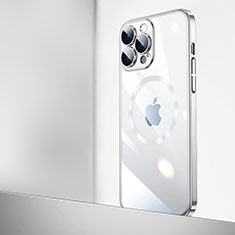 Apple iPhone 14 Pro Max用ハードカバー クリスタル クリア透明 Mag-Safe 磁気 Magnetic QC2 アップル シルバー