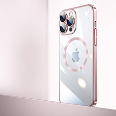 Apple iPhone 14 Pro Max用ハードカバー クリスタル クリア透明 Mag-Safe 磁気 Magnetic QC2 アップル ローズゴールド