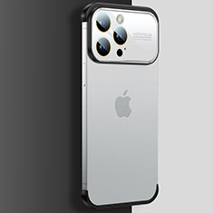 Apple iPhone 14 Pro Max用ハードカバー クリスタル クリア透明 QC4 アップル シルバー