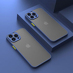 Apple iPhone 14 Pro Max用ハイブリットバンパーケース クリア透明 プラスチック カバー LS1 アップル ネイビー