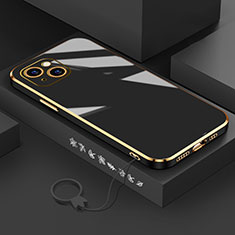 Apple iPhone 15用極薄ソフトケース シリコンケース 耐衝撃 全面保護 S03 アップル ブラック