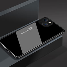 Apple iPhone 15用ハイブリットバンパーケース プラスチック 鏡面 カバー M02 アップル ブラック