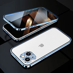 Apple iPhone 15用ケース 高級感 手触り良い アルミメタル 製の金属製 360度 フルカバーバンパー 鏡面 カバー M10 アップル ネイビー