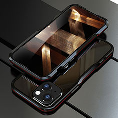 Apple iPhone 15用ケース 高級感 手触り良い アルミメタル 製の金属製 バンパー カバー アップル レッド・ブラック