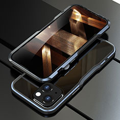 Apple iPhone 15用ケース 高級感 手触り良い アルミメタル 製の金属製 バンパー カバー アップル グレー