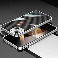 Apple iPhone 15用ケース 高級感 手触り良い アルミメタル 製の金属製 バンパー カバー A02 アップル シルバー