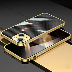 Apple iPhone 15用ケース 高級感 手触り良い アルミメタル 製の金属製 バンパー カバー A02 アップル ゴールド