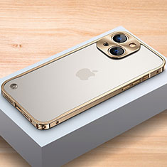 Apple iPhone 15用ケース 高級感 手触り良い アルミメタル 製の金属製 バンパー カバー A04 アップル ゴールド