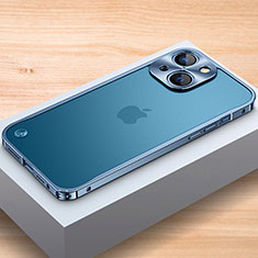 Apple iPhone 15用ケース 高級感 手触り良い アルミメタル 製の金属製 バンパー カバー A04 アップル ネイビー