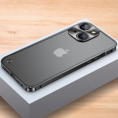 Apple iPhone 15用ケース 高級感 手触り良い アルミメタル 製の金属製 バンパー カバー A04 アップル ブラック