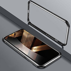 Apple iPhone 15用ケース 高級感 手触り良い アルミメタル 製の金属製 バンパー カバー LK2 アップル ブラック
