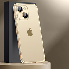 Apple iPhone 15用ケース 高級感 手触り良い メタル兼プラスチック バンパー JL2 アップル ゴールド