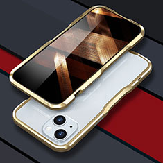 Apple iPhone 15用ケース 高級感 手触り良い アルミメタル 製の金属製 バンパー カバー LF1 アップル ゴールド