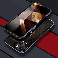 Apple iPhone 15用ケース 高級感 手触り良い アルミメタル 製の金属製 バンパー カバー LF1 アップル ブラック